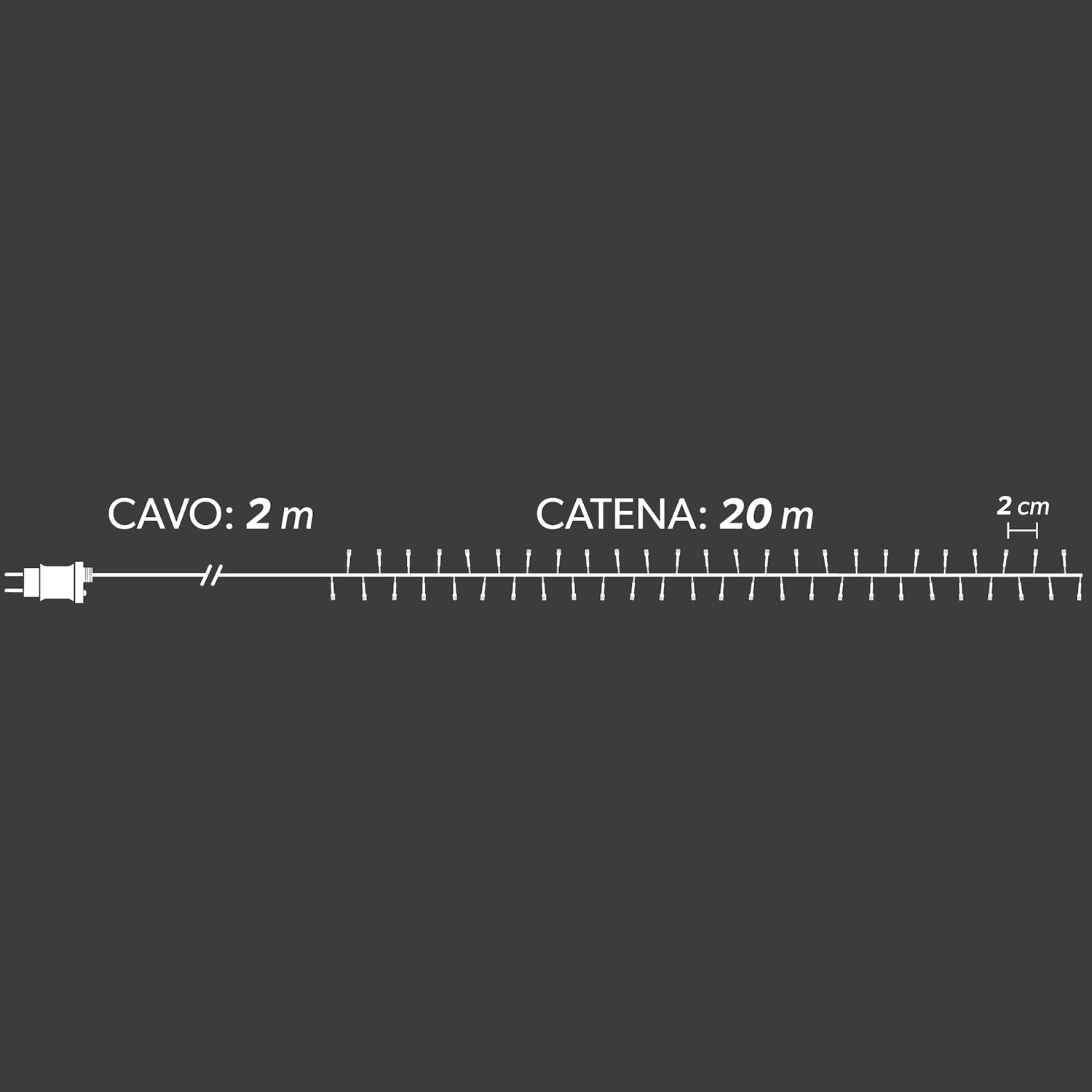 DICTROLUX - Catena Luminosa 1000 LED Bianco Caldo e Freddo 20 metri